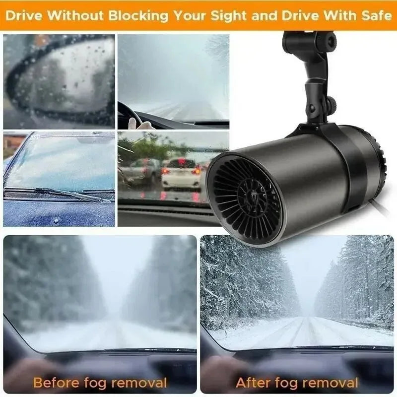12V Car Heater Fan 2in1 Electric Dryer Heating Defogger Windshield Defroster Anti Fog Fan for Car Truck Vehicle Heating System