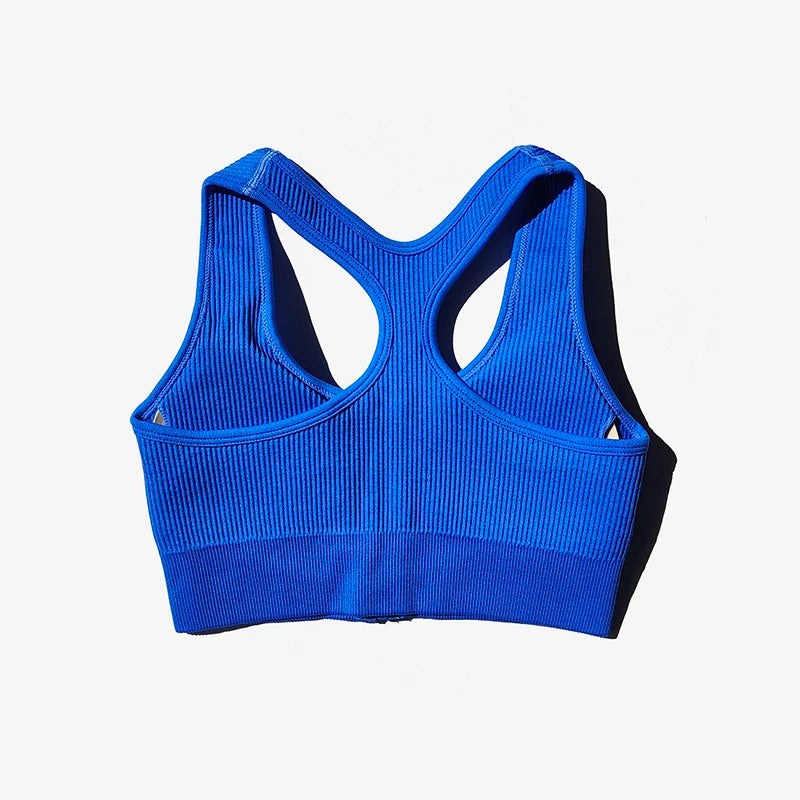 Seamless Women Yoga Set Workout Sportswear Gym Clothing Zipper Long Sleeve High Waist Leggings Fitness Bra Athletic Sports Suits