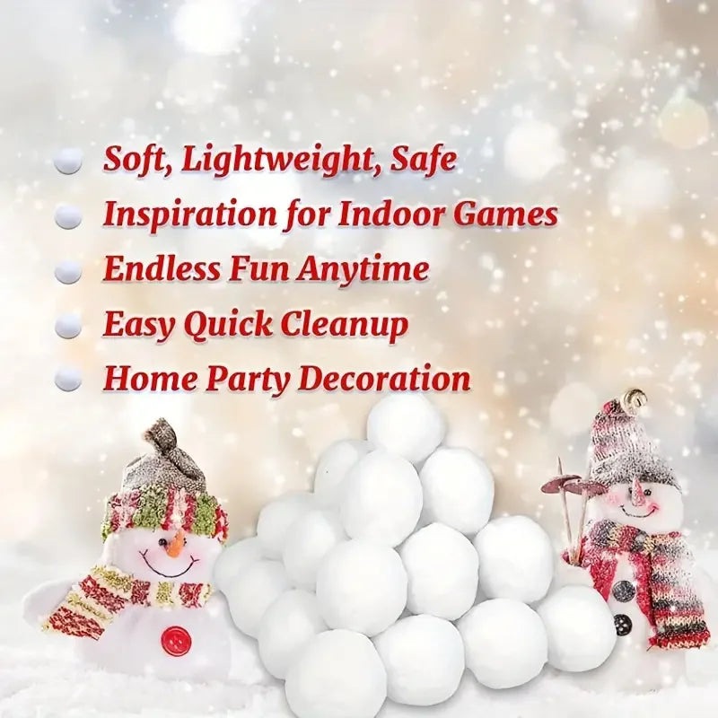 30Pcs Soft Fake Snow Balls White Plush Snow Balls Pendant Winter Indoor Outdoor Ornaments Christmas Party Home Decor