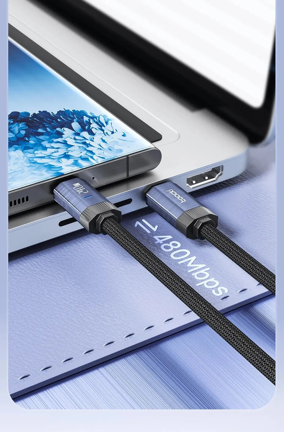 Toocki 240W USB C to USB Type C Cable 48V 5A PD3.1 Super Fast Charging for iPhone 15 ProMax Samsung S23 MacBook Hauwei Xiaomi