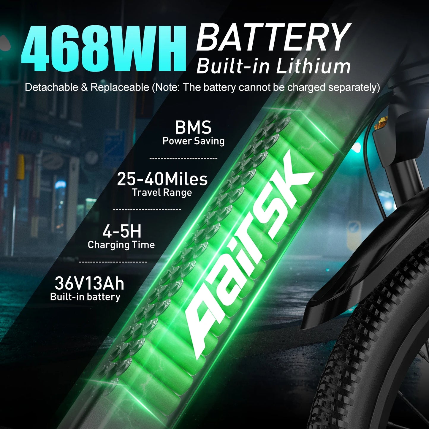 Aairsk GT900 Ebike 250W Motor 36V13AH Battery Electric Bicycle Mountain 26''Off-road Full Suspension Adult Electric Bike