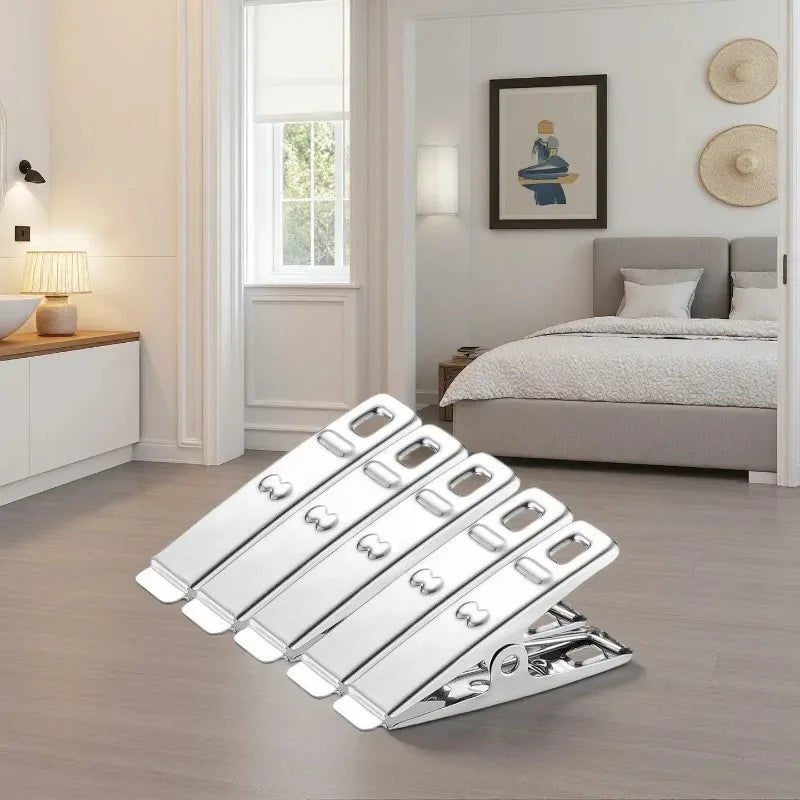 Stainless Steel Clothes Pegs Windproof Metal Clamps Metal Laundry Clothes Clips Multifunction Clothespins with Strong Clamp