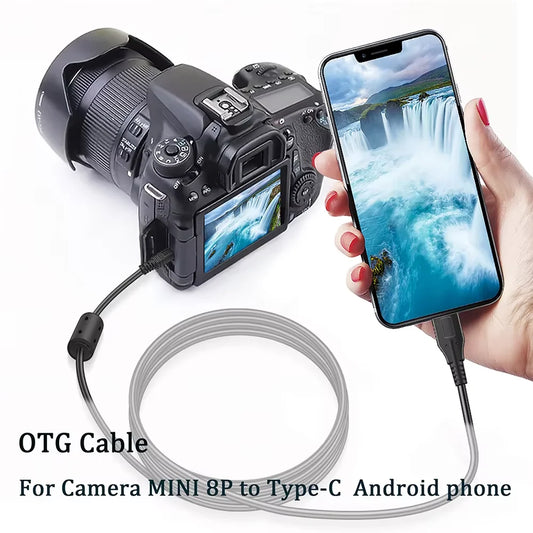 Type-C to Mini 8P B OTG Cable USB Connector for Android Phone SLR Camera Data File Transfer Cord