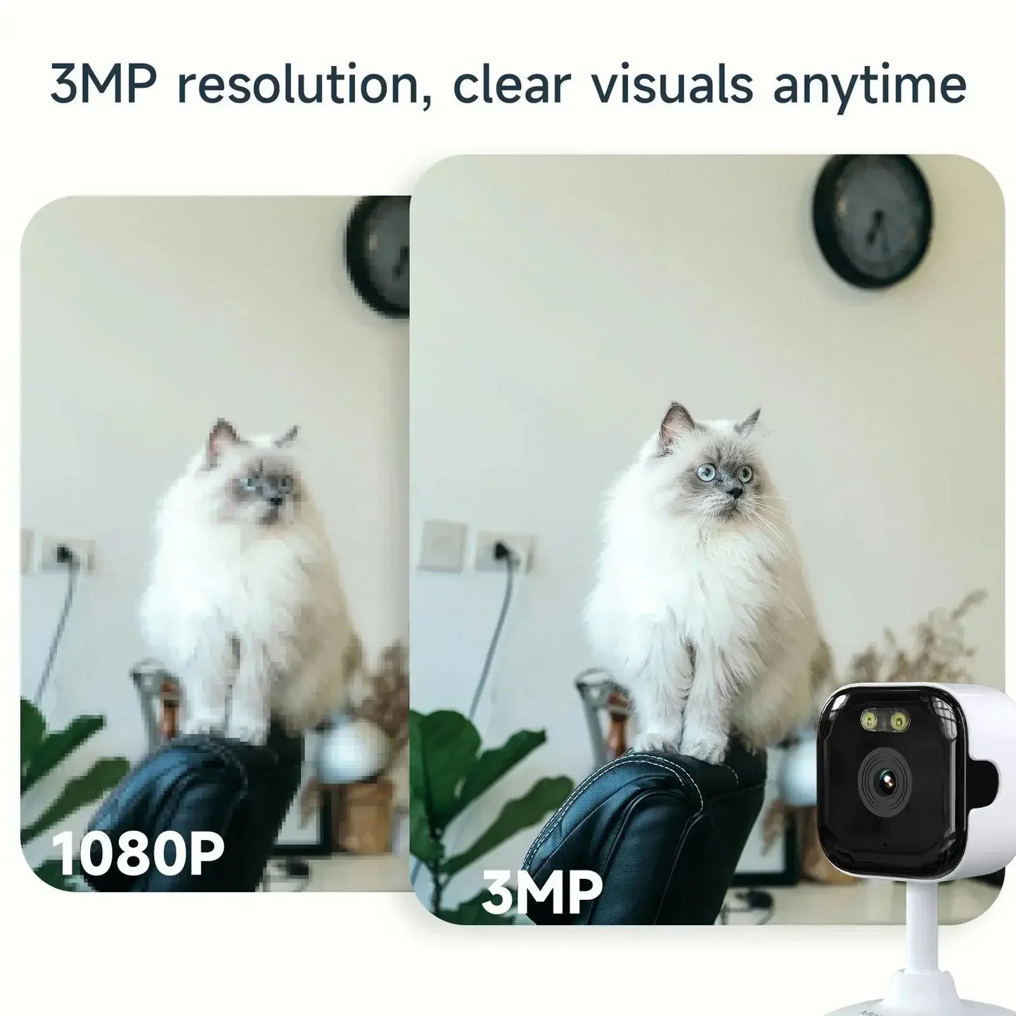 WiFi Window Camera 2.4/5GHz 3MP Full Color Night Vision Indoor Security Camera Replaces Outdoor Cam Through Window Surveillance
