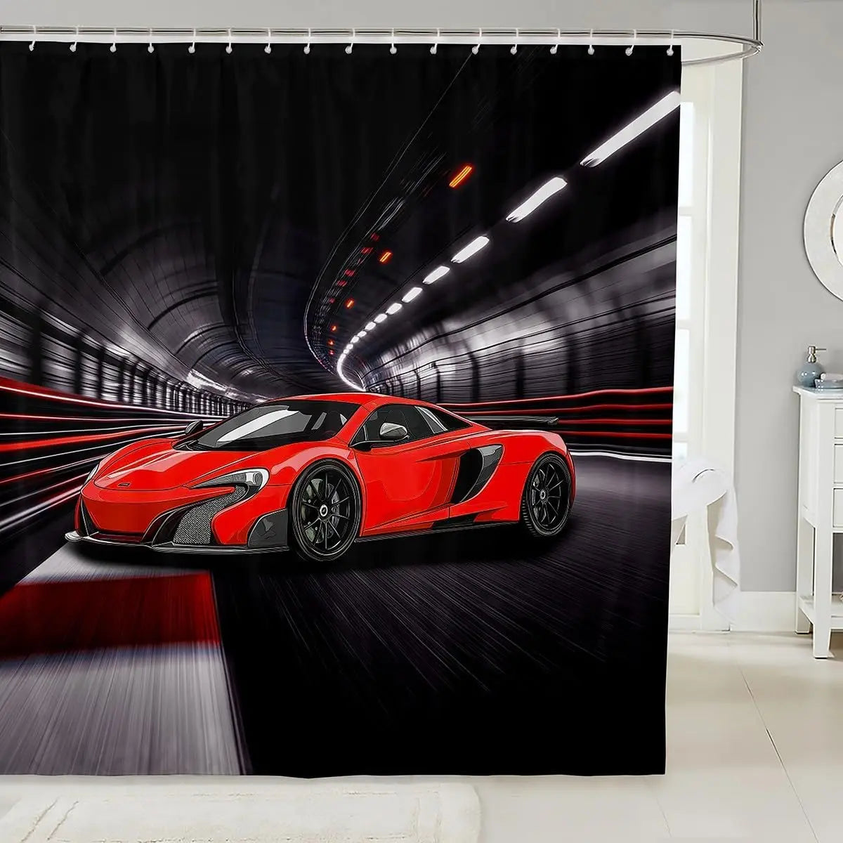 Dachshund Shower Curtain Kids Cute pet Dog Bathroom Shower Liner for Teens Puppy Bath Curtain Waterproof Waterproof Polyester