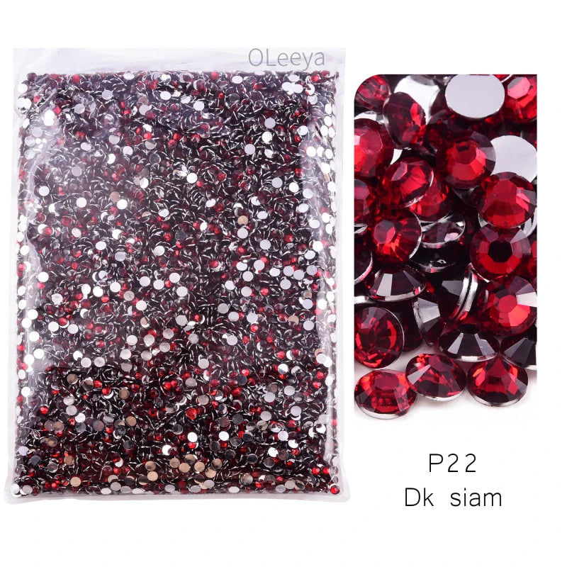 Oleeya Wholesale Flatback Silver bottom Resin Cтразы Non hotfix Rhinestones in Big Package Glitter Crystals and Strass For 네일파츠