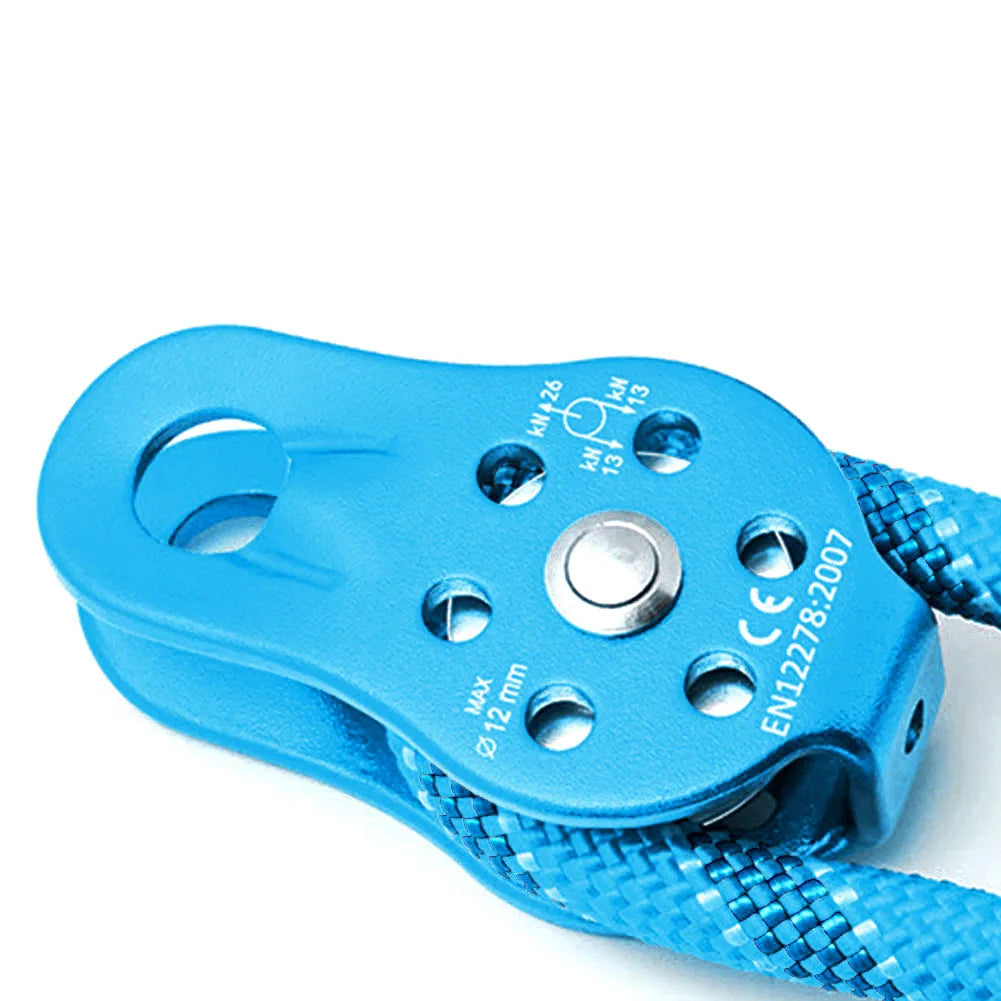 26KN Aluminium Alloy Heavy Duty Single Swivel Rope Pulley Block for 12mm Rope Climbing Pulley Pulley Wheel Single Swivel Pulley