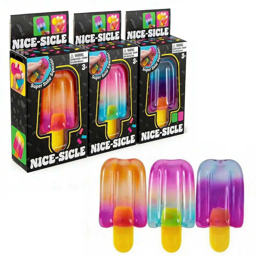 Schylling NeeDoh Complete Fidget Toy Super , Popsicle/Jellyfish/Ice Cube/Fuzz Ball Slow‑Rebound Squish Toys for Kids & Adults
