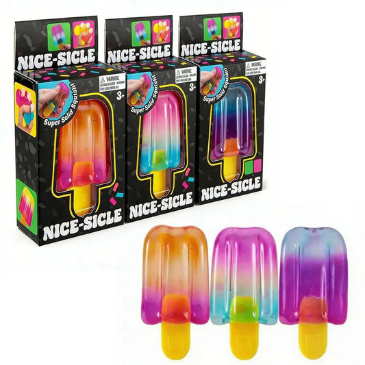 Schylling NeeDoh Complete Fidget Toy Super , Popsicle/Jellyfish/Ice Cube/Fuzz Ball Slow‑Rebound Squish Toys for Kids & Adults