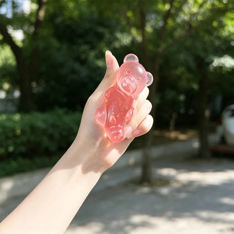 NeeDoh Gummy Bear Squishy Toy Soft Stress Relief Sensory Fidget Squeeze Toy for Kids & Adults Non-Toxic Anxiety Relief Desk Toy