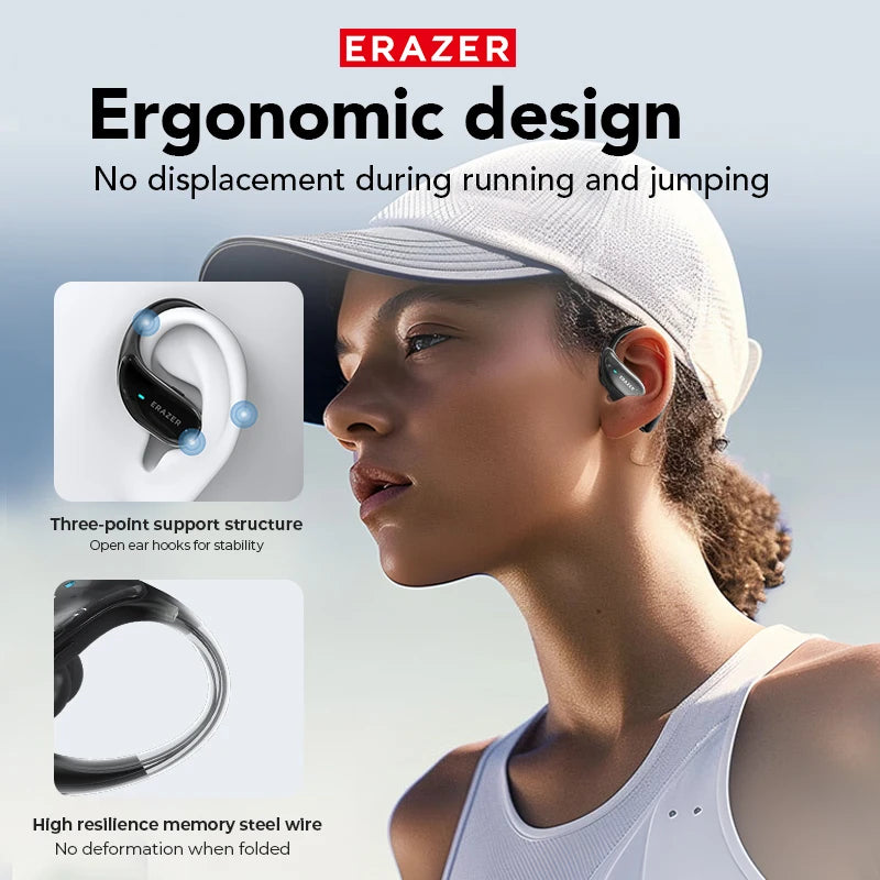 XT80 Bluetooth 5.3 Earphones True Wireless Headphones with Mic Button Control Noise Reduction Earhooks Waterproof Headset