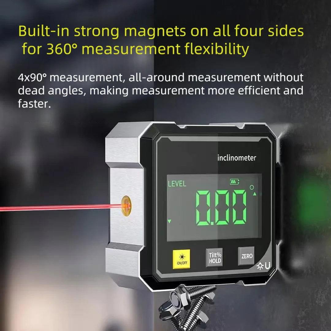 Magnetic Laser Inclinometer Digital Electronic Level Instrument Digital Angle Measuring Protractor Hand Tools For Woodworkin