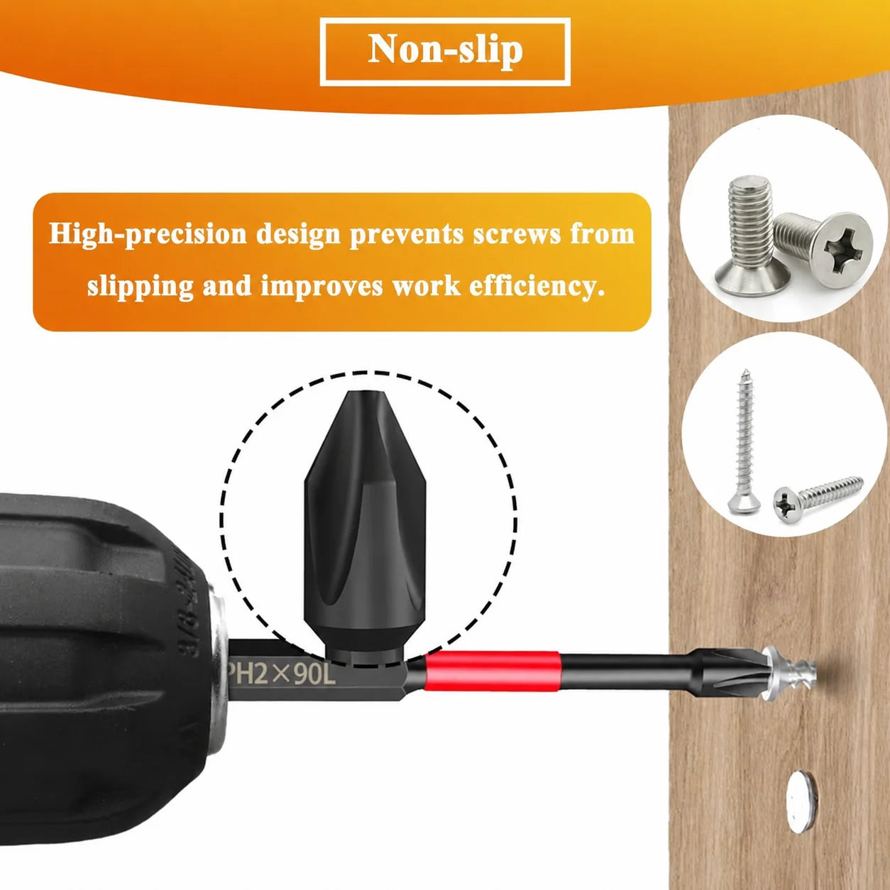 Rafford Magnetic Impact Screwdriver Bit Set 3/6/12Pcs High Torque S2 Steel 1/4"  Phillips PH2 for Electric and Manual Drills