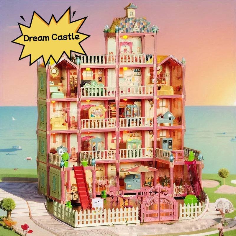 Girls Villa Castle Model Building Block Sets  DIY Bricks Toys  Doll house Villa Children Pretend Play Toys for Girls Gift