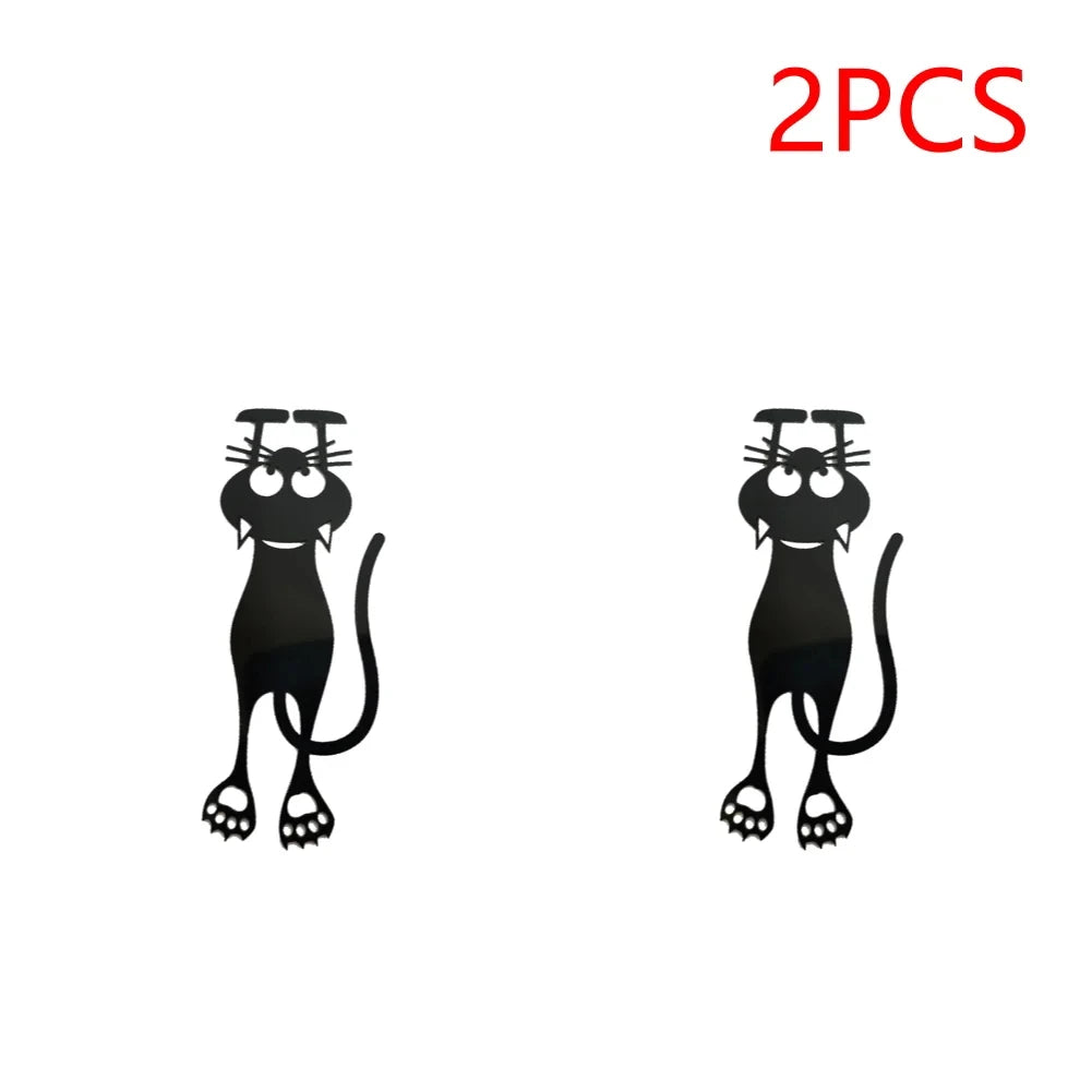 1/2/5/pcs of acrylic hollow bookmarks, creative hollow black kitten hanging bookmarks, are excellent gifts for avid readers
