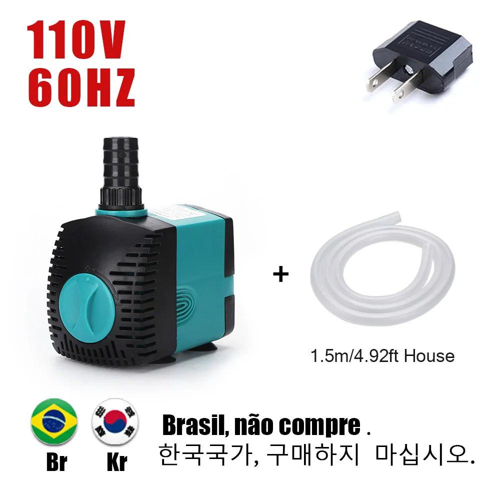 Ultra-Quiet 3/6/10/15/25/35/50/60W Submersible Water Fountain Pump Filter Fish Pond Aquarium Water Pump Tank Fountain