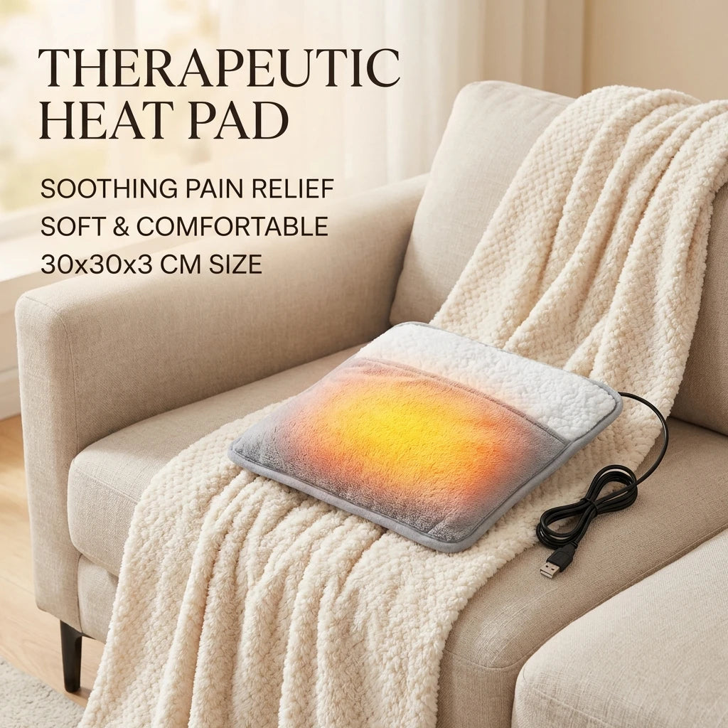 Winter Electric Foot Heating Pad Soft Plush USB Charging Washable Foot Warmer Household Mat for Improved Sleeping