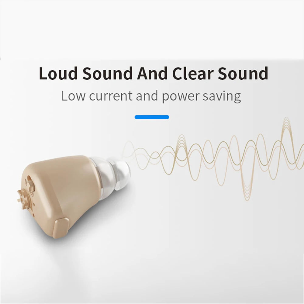 Rechargeable Mini In-Ear Sound Amplifier Wireless Headset Hearing Aid Device with Battery Ear Handset Tool for Deaf