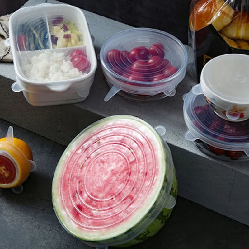Silicone Stretch Lid Kitchen Accessories Can Be Reused Food Cover Plastic Wrap Cover Fresh-keeping Sealed Bowl Storage Home