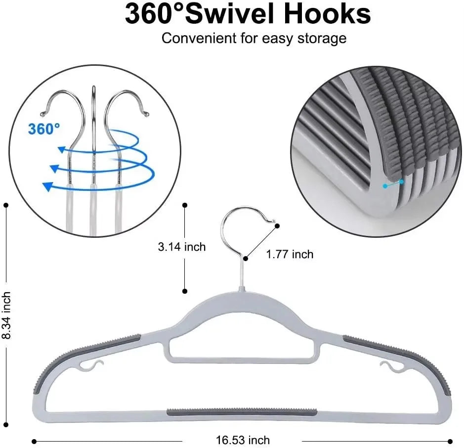 1-50pcs Household Clothing Storage Anti Slip, Scratch Resistant, Shoulder Corner Drying Rack Heavy Duty Standard Plastic Hangers