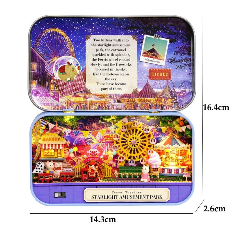 DIY Wood DollHouses Handmade Funny Box Theatre Miniature Box Cute Doll Houses 3D Puzzle Assembly Kits Birthday Gift Wooden Toys