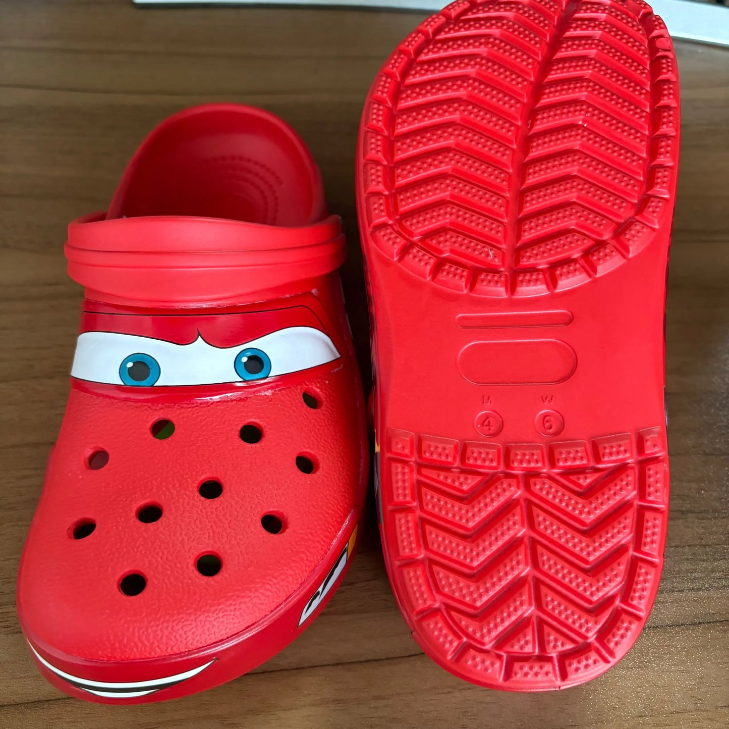 2026 Mcqueen Cartoon Slippers - Waterproof Eva Outdoor Sandals With Breathable Holes, Adult Casual Beach Shoes