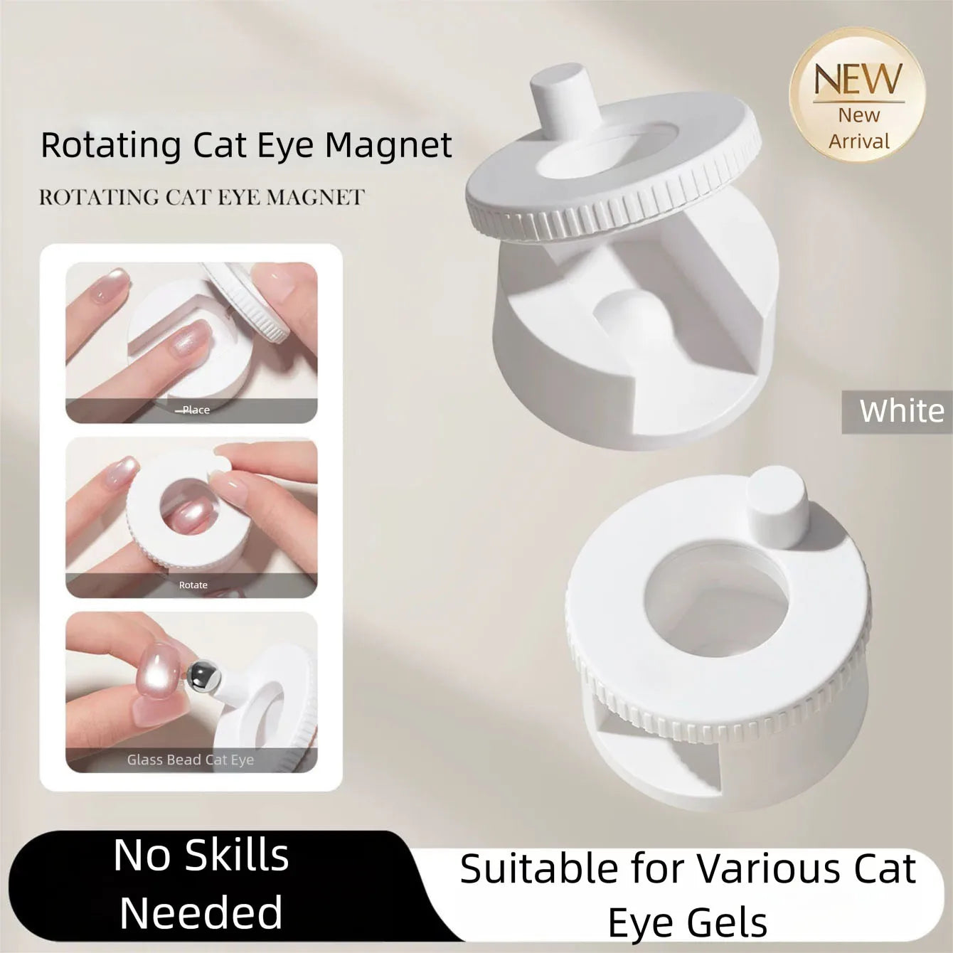 MIANEL New Upgrade 3-Second Hollow Cat Eye Magnet Strong Power Ring Magnet Fast Black Hole Effect for Magnetic Nail Art Beginner