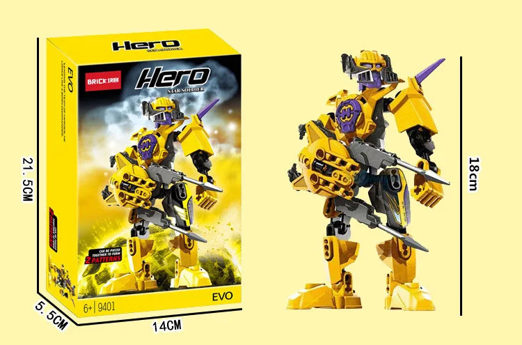 Hero Factory Star Warrior Bionicle Building Blocks, Furno Evo Combined Robot Mech Model Toy Set for Kids, Holiday Gift