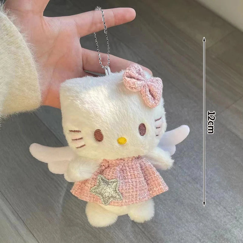 Kawaii Hello Kitty Keychain Cute Cartoon Bag Pendant Plush Doll Charms Car Key Ring Backpack Accessories Women Girl Gifts