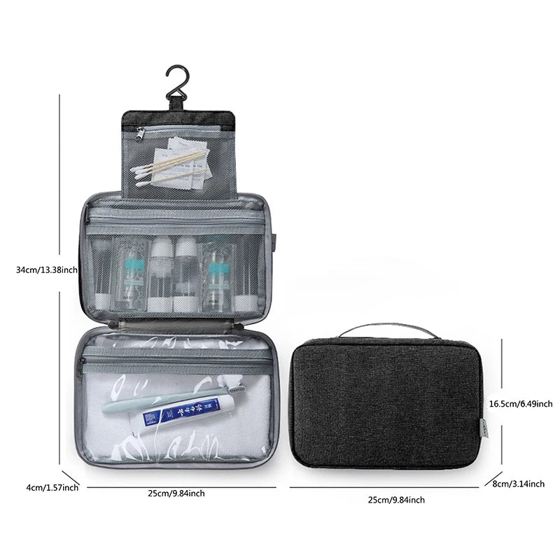 Travel Hanging Toiletry Bag Water-proof Cosmetic Storage Bag Bathroom Beauty Wash Bag AccessoryTowel Bag Wet Dry Separated Bag