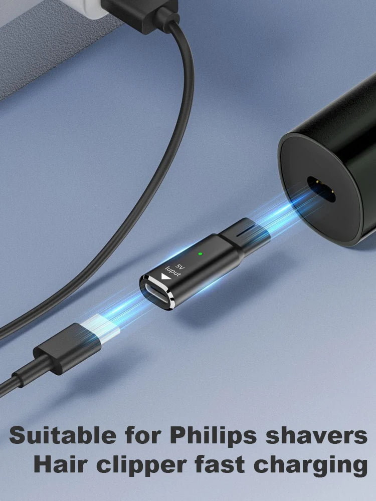5V Type-C Shaver Adapter Charger Converter Compatible with Philips One Blade QP2724 QP2834 QP4530 QP1924 QP1324 Shaver