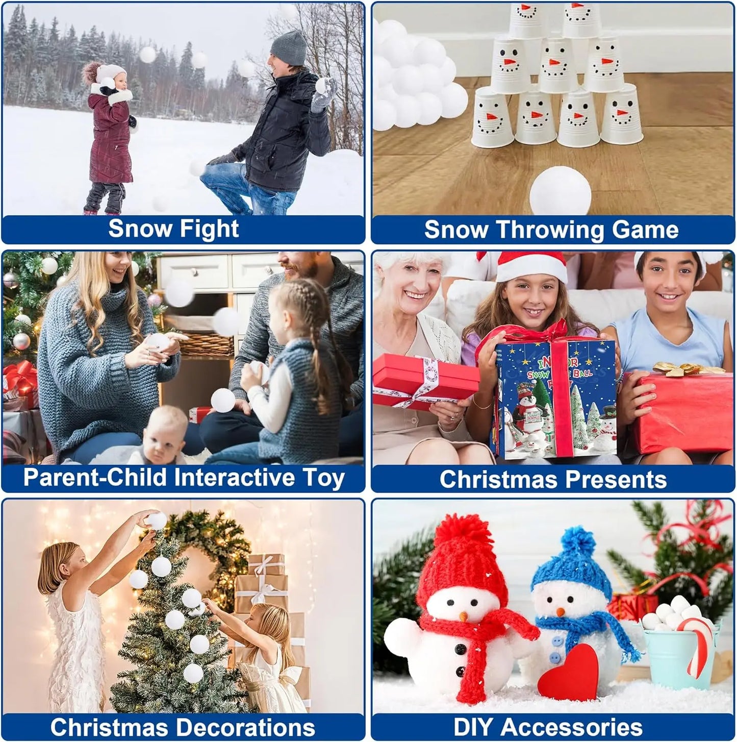 30Pcs Soft Fake Snow Balls White Plush Snow Balls Pendant Winter Indoor Outdoor Ornaments Christmas Party Home Decor