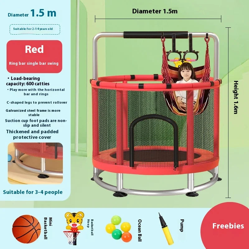 Children's Indoor Trampoline Home Use Jumping Bed 3-10 Years Old Household Trampoline Fun Fitness Exercise for Kids
