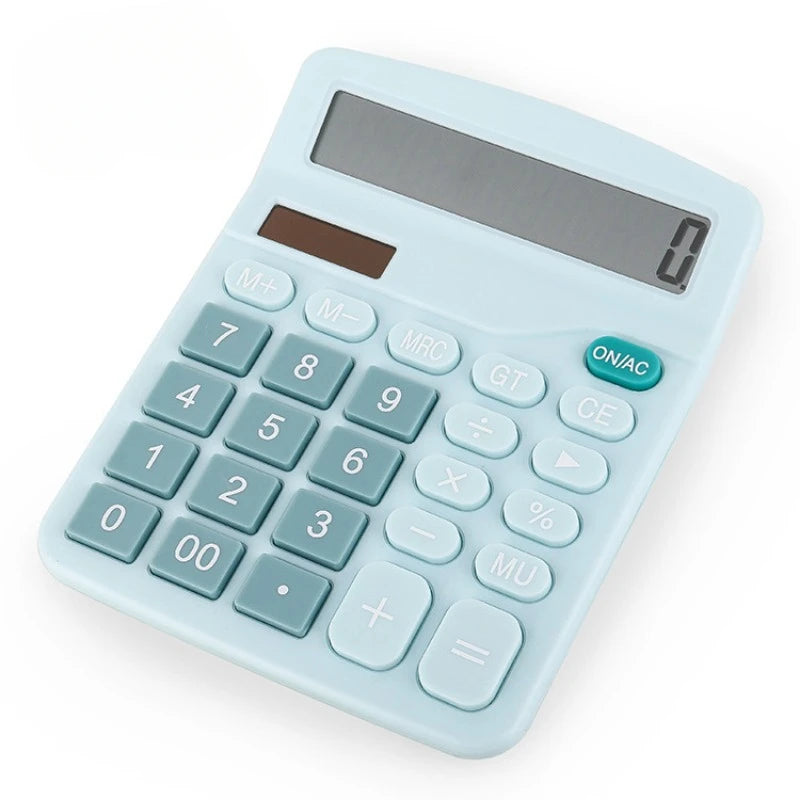 12-Digit Large LCD Display Calculator Financial Accounting Office Calculator with Solar & Battery Dual Power