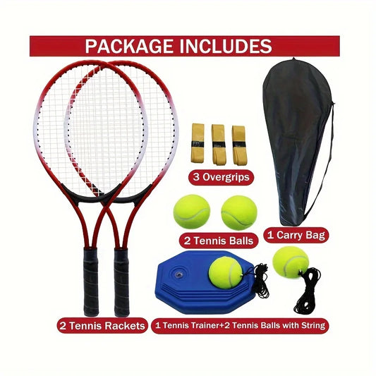 Adult Beginner Tennis Racket Trainer with Line Auto-Return Single Player Tennis Racket Set for Training