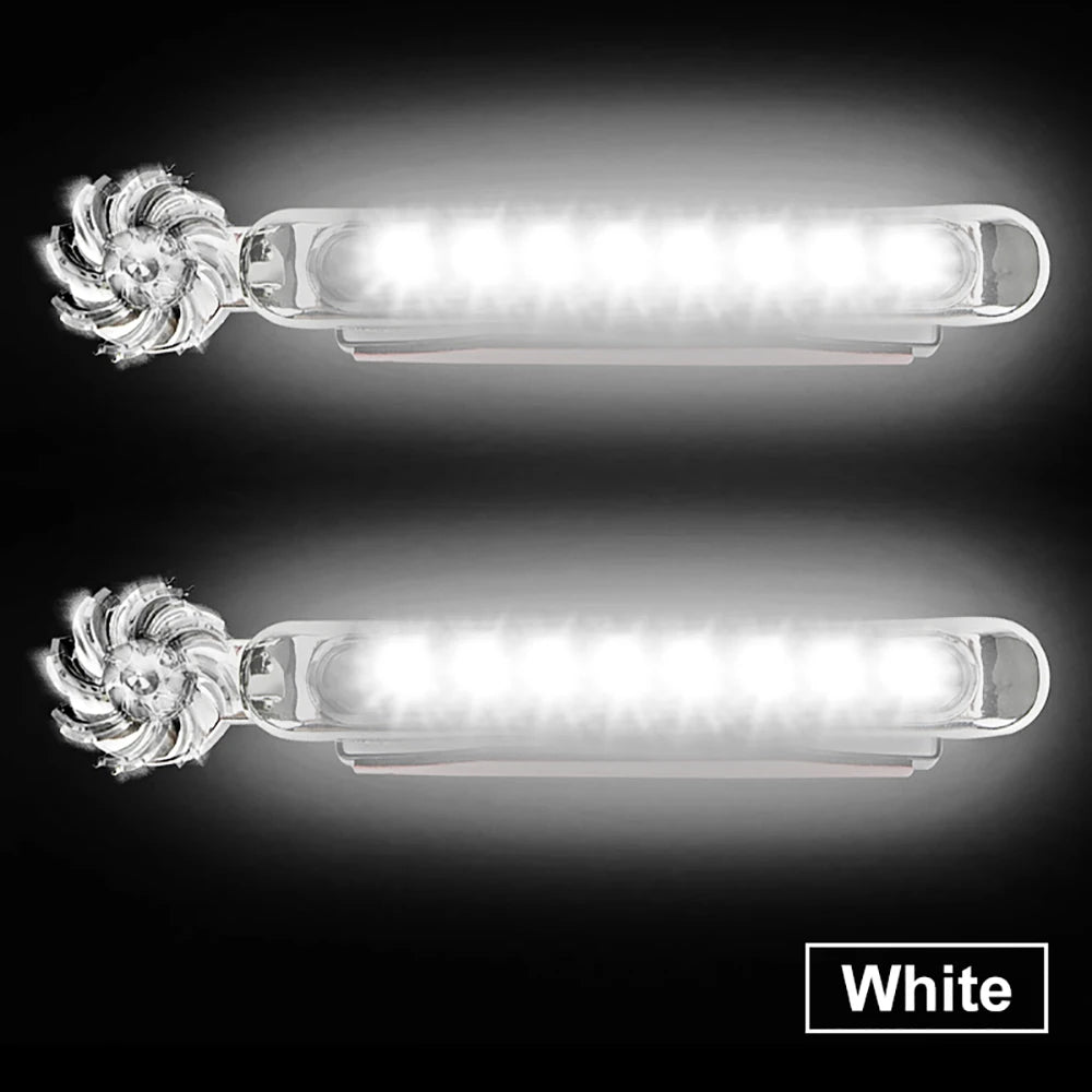 2pcs Wind Powered Car LED DayTime Running Light Auxiliary Lighting Rotation Fan Lamp Automobile Day Time Headlight led lights