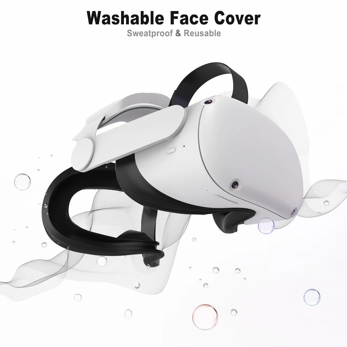 VR Silicone Face Cover for Oculus Quest 2 Accessories Face Pad Replacement Light-Thin VR Face Cushion for Meta Quest 2 VR Parts