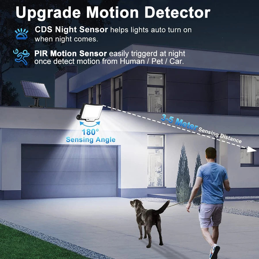 LED Solar Lights 228/328 Outdoor PIR Motion Sensor Wall Lamp IP65 Waterproof Street Light with Remote for Garden Lighting