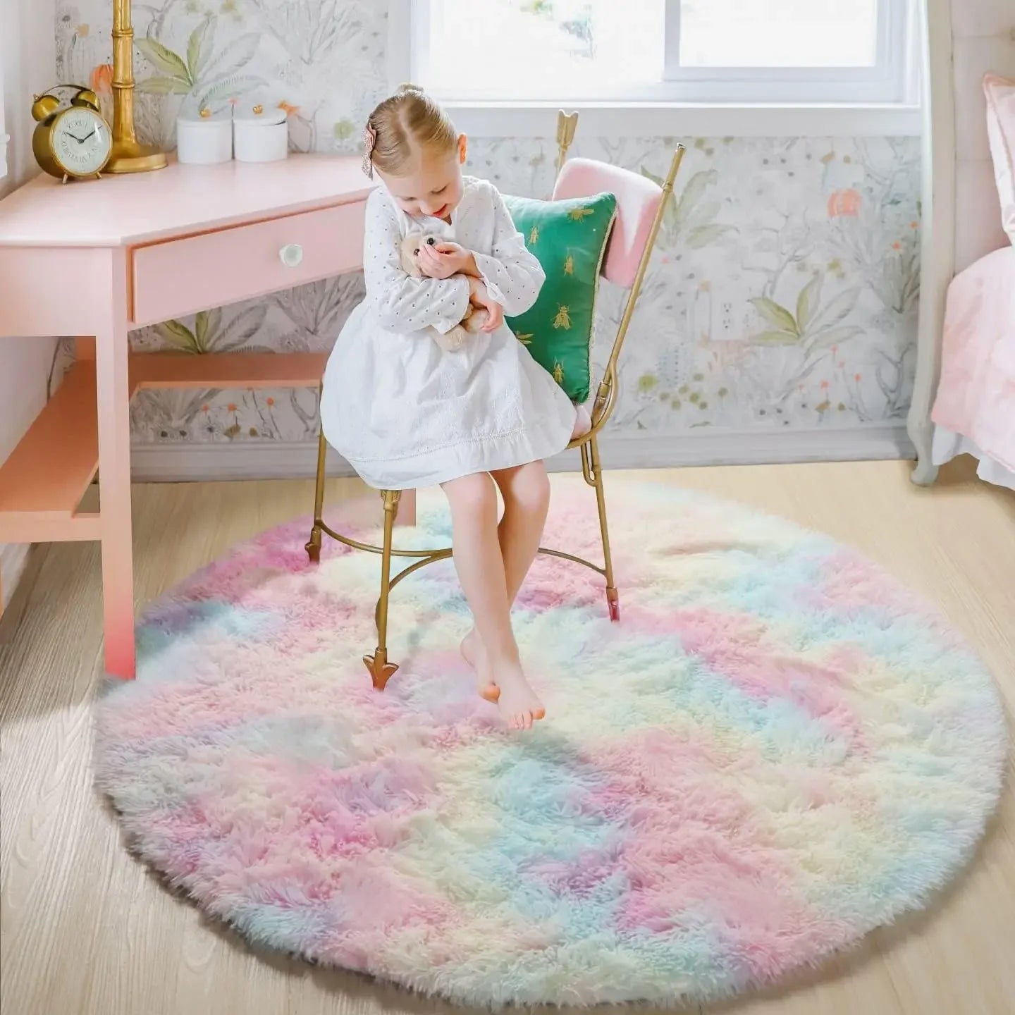 Super Soft Plush Round Rug Mat Fluffy White Carpets For Living Room Home Decor Bedroom Kid Room Decoration Salon Thick Pile