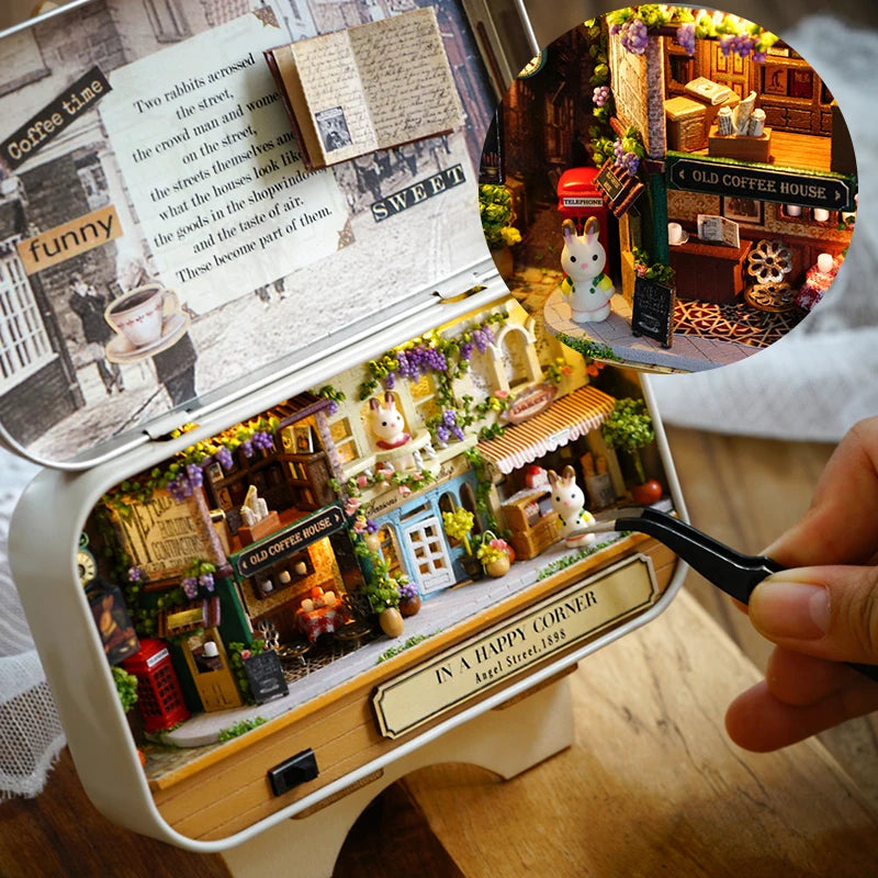 DIY Wood DollHouses Handmade Funny Box Theatre Miniature Box Cute Doll Houses 3D Puzzle Assembly Kits Birthday Gift Wooden Toys