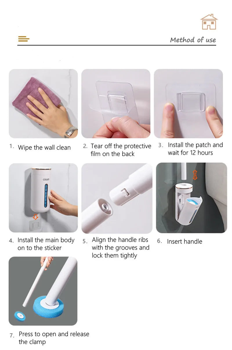 Wall-mounted Disposable Toilet Brush Home Replaceable Toilet Brush Bathroom Cleaning Tools WC Bathroom Accessories