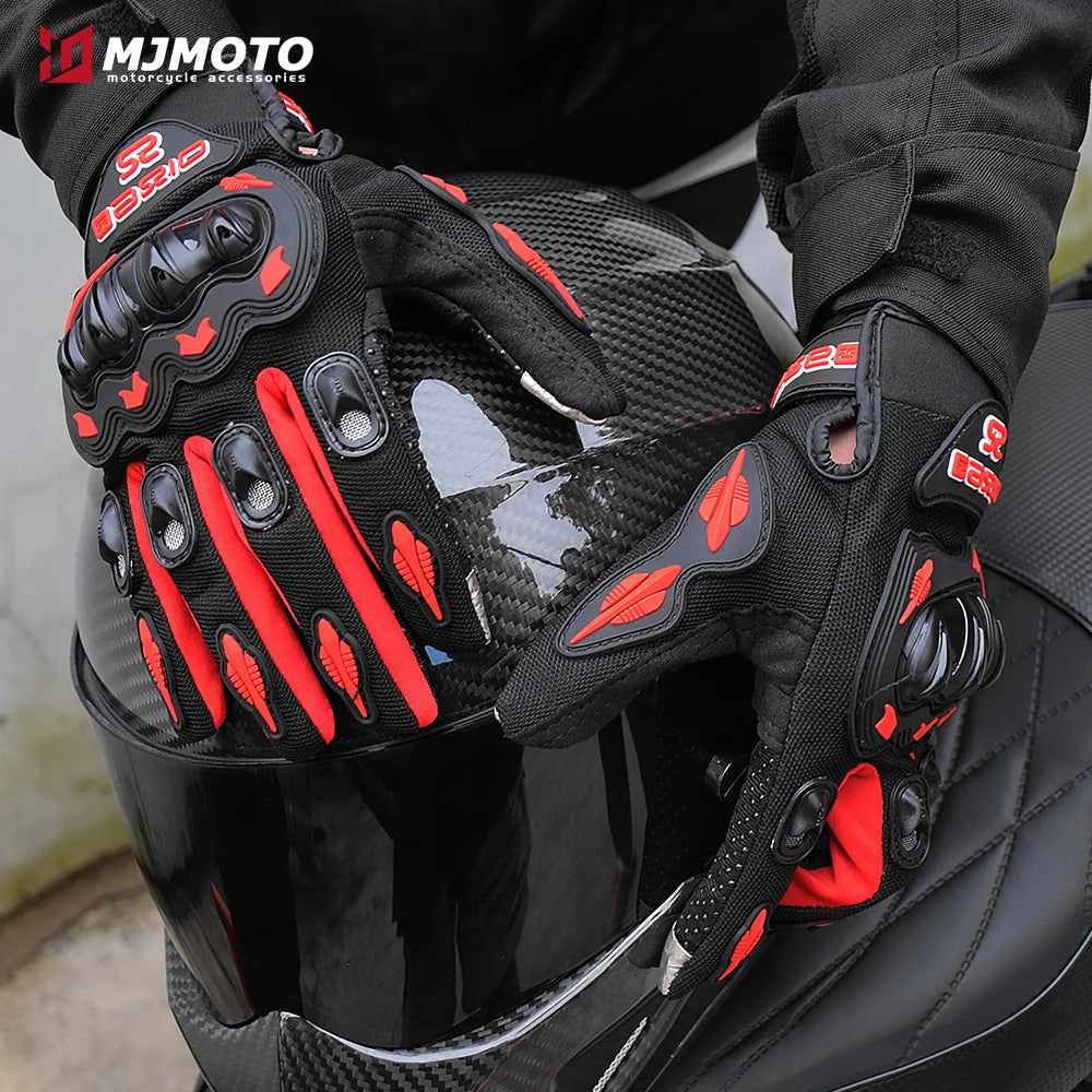 Ummer Breathable Full Finger Motorcycle Gloves Non-slip Wear-resistant Motocross Racing Gloves Touch Screen Moto Biker Gloves