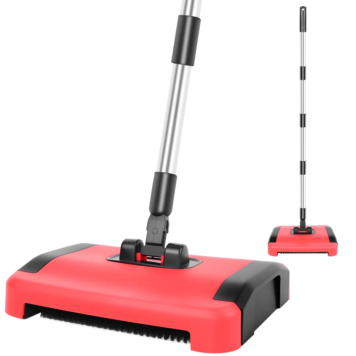 Carpet Floor Sweeper, Manual 3 Rolling Brushes Floor Carpet Brush, Non Electric Quite Rug Roller Brush Push for Cleaning Pet Hai