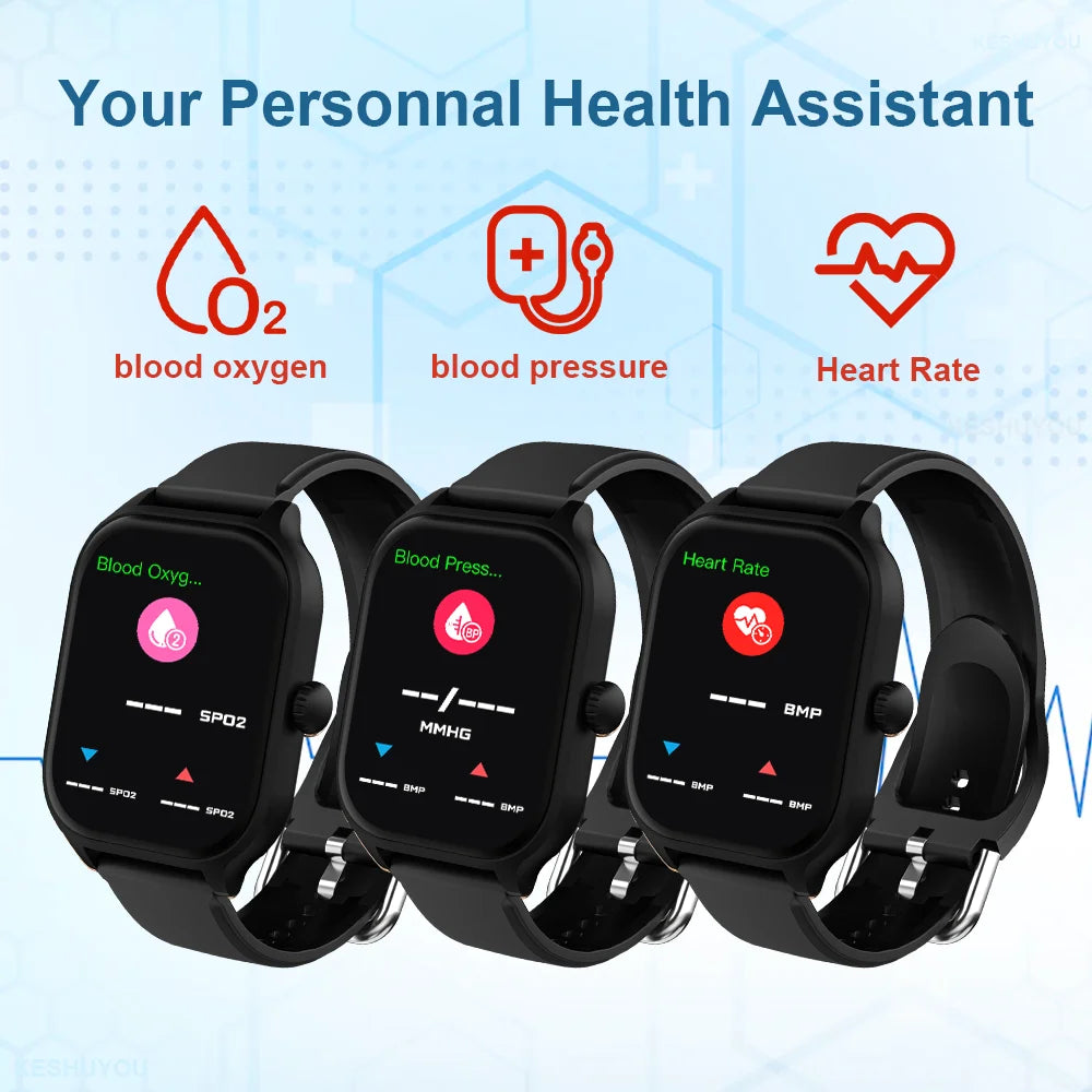KESHUYOU H9 2025 Smart Watch 2.01-inch HD Display Receive Make Calls Message Preview Sport Mode Weather Forecast Smart Watch