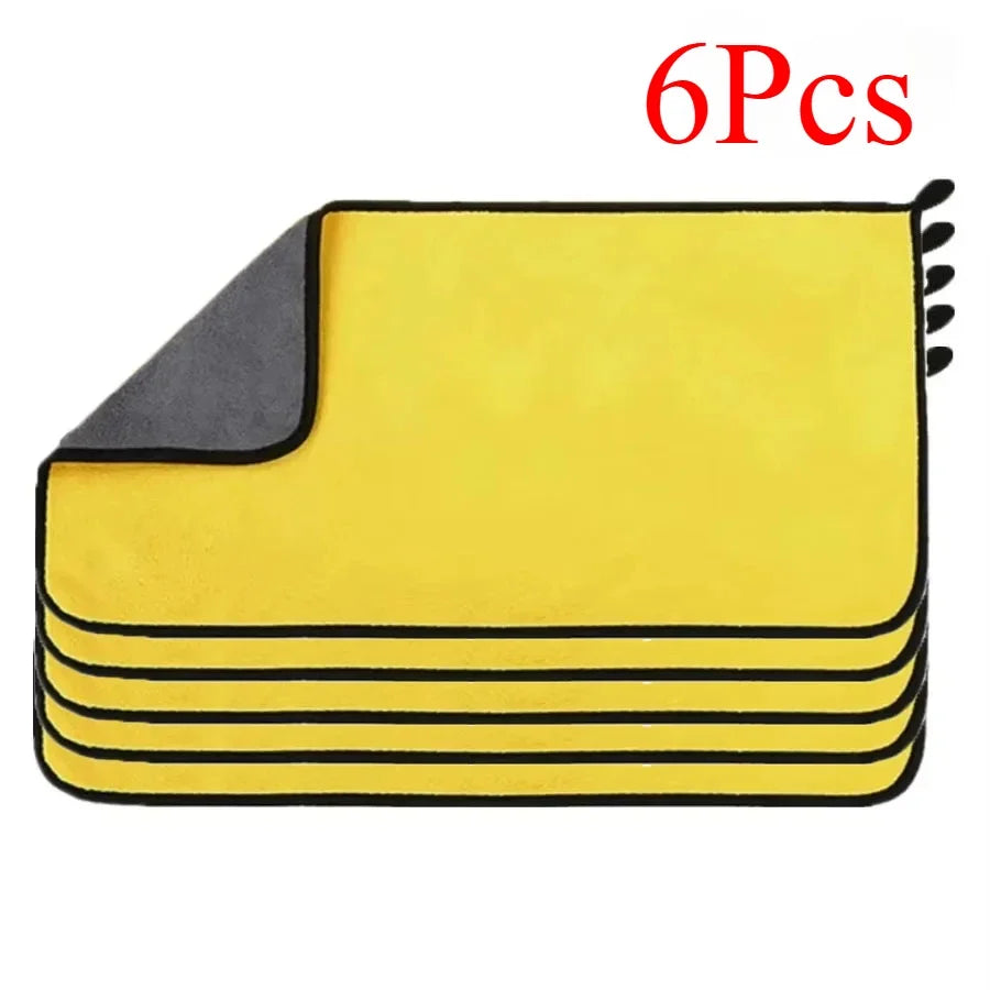 Double Layer Wash Cloth Microfiber Car Cleaning Towels 30X60cm 1/2/3/6/10pcs Soft Quick Drying for Windows Mirrors Wiping Rags
