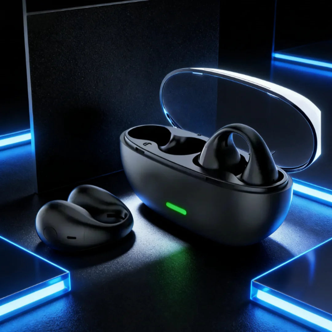 TWS Bluetooth Wireless Headphones Clip Ear Music Noise Canceling Headset HD Call Sports Gaming Earphones for all smartphones