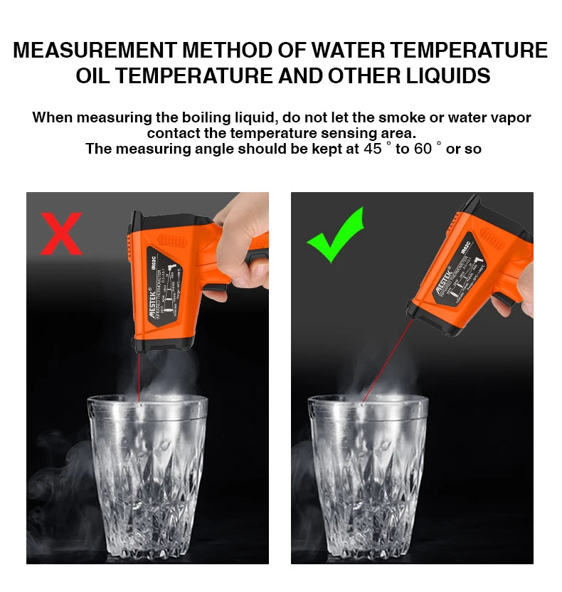 Digital Infrared Thermometer Non-contact Pyrometer Laser Temperature Meter Imager Hygrometer IR Termometro Color LCD Light Alarm
