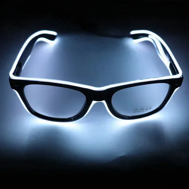New Cool Flashing Glasses EL Wire LED Glasses Glowing Party Supplies Lighting Gift Bright Light Festival Party Glow Sunglasses