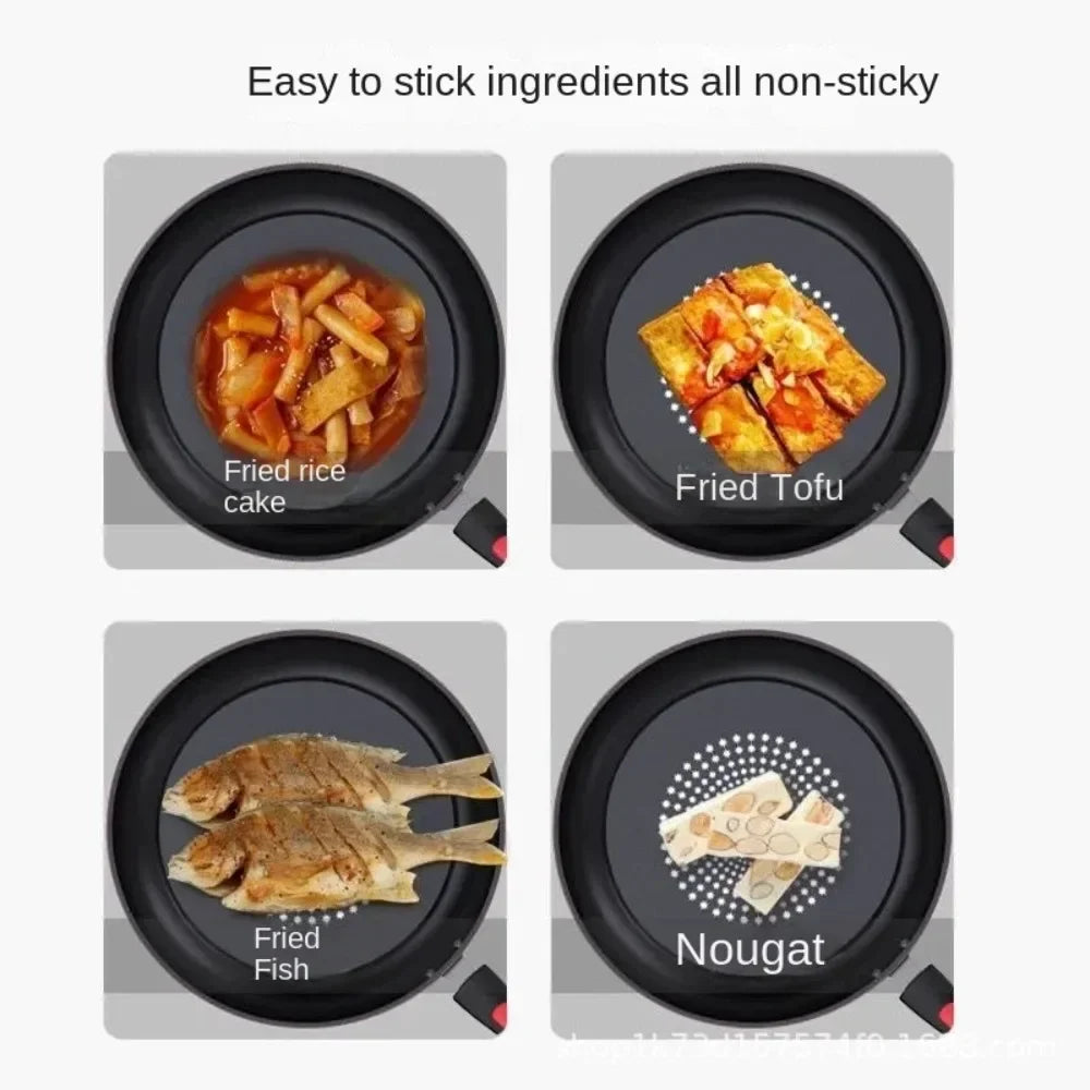 New Crystal Diamond Non-Stick Pan with Lid Multi-functional Frying Pan Iron Easy to Clean Kitchen Cookware Gas Induction Cooker