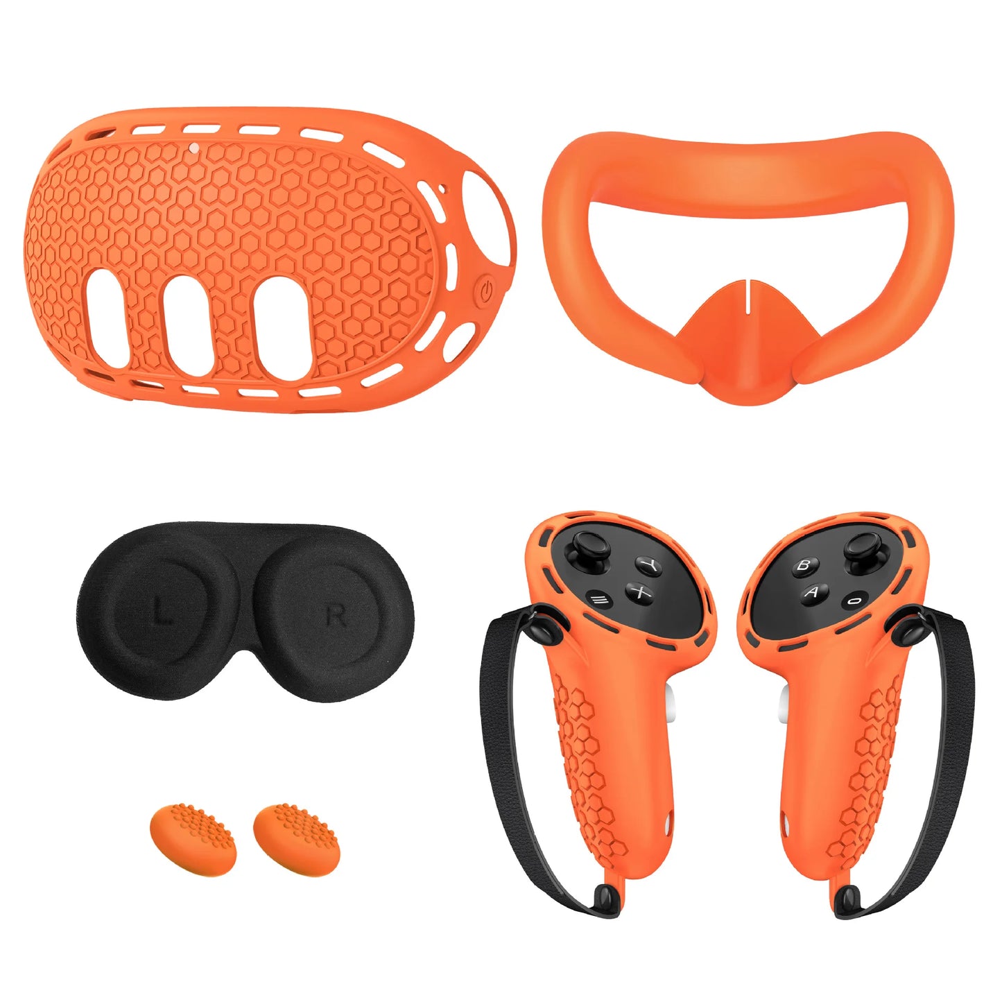 VR Accessories for Meta Quest 3, 4 in 1 Silicone Protective Case Set for Quest 3,Controller Grip Cover,VR Shell Cover,Face Cover